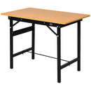 Tavolo da Lavoro Pieghevole 100x60x75,5 cm in Acciaio e MDF  Nero