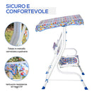 Dondolo 2 Posti per Bambini 110x70x110 cm in Metallo e Poliestere Blu