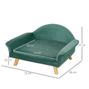 Divano per Cani e Gatti Imbottito 73x58x37 cm in Velluto Verde Chiaro