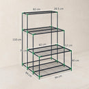 Scaffale Porta Piante 94x84x110 cm a 4 Livelli in Acciaio Verde Scuro      