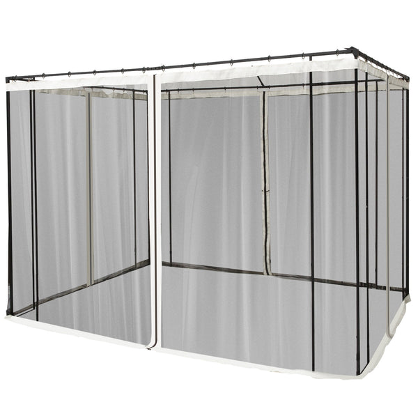 Zanzariera per Gazebo Tende di Ricambio Universale 302x207 cm con Cerniere Nero/Beige sconto