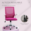 Sedia Operativa da Ufficio 62,5x55x94-104 cm in Tessuto Rosa