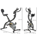 Cyclette Magnetica Pieghevole 113x65x120 cm con Bande Elastiche in Acciaio Nera
