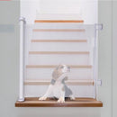 Cancello per Animali Estensibile 11x160x86cm Cancelletto a Pulsante in Tessuto a Rete Flessibile Bianco      