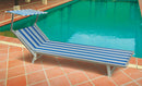 Lettino Prendisole da Giardino in Alluminio Soriani Riccione Righe Bianco e Blu