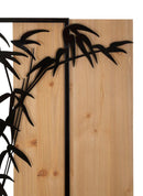 Pannello da Muro Bamboo 58x2x80 cm in Ferro e MDF Nero e Marrone      