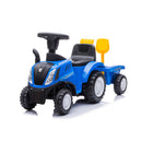 Trattore Cavalcabile con Rimorchio 91x29x44 cm per Bambini New Holland Blu