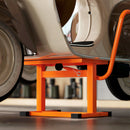 Cavalletto Alzamoto max 150 kg in Metallo con Superficie in Gomma e Manovella, 48x34x43 cm, Arancione      