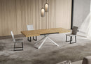 Tavolo Allungabile 120-204x80x74 cm Niket Quercia Natura Gambe Bianche