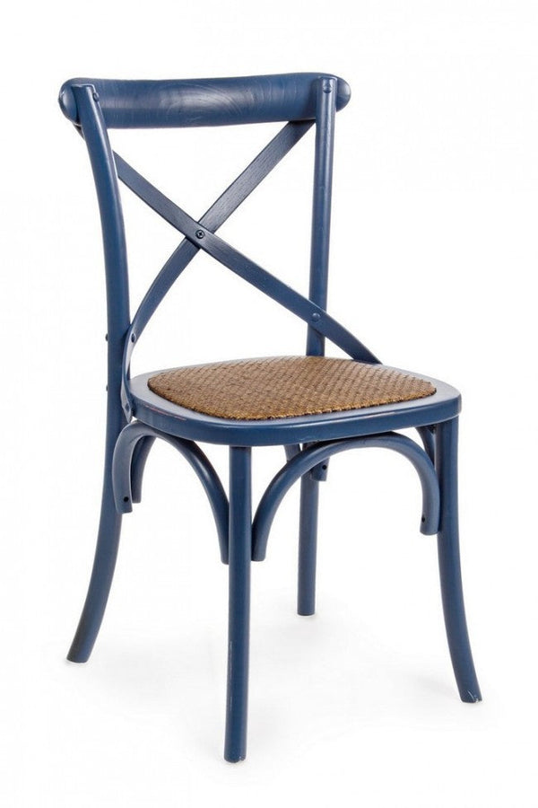 sconto Sedia Cross Blu in Legno