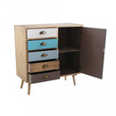 Mobiletto Levis 80x35x85 h cm in Legno Multicolor