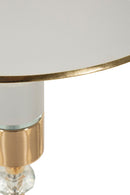 Lampada da Terra Gipsy Ø40x160 cm in Ferro e Tessuto Oro e Bianco      