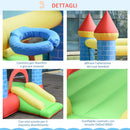 Castello Giostra Gonfiabile 300x275x210 cm con Scivolo Piscina Canestro e Pompa Multicolor