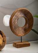 Scultura Dorat Cerchio 28x10x38 cm in Teak Riciclato         