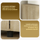 Armadietto da Ufficio Multiuso 2 Ante 80x40x80 cm con Serratura Rivestimento in Melamina Rovere  
