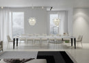  Tavolo Allungabile 160-420x90x77 cm Flame Premium Bianco Frassino Telaio Antracite