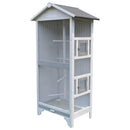 Voliera Gabbia per Uccelli 80,5x57x158,5 cm in Legno Grigio