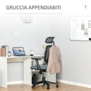 Sedia Poltrona Direzionale da Ufficio 67x66x110-120 cm in Tessuto a Rete Grigio