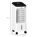 Raffrescatore Evaporativo 3 in 1 Ventilatore Umidificatore con Ghiaccio e Deumidificatore Bianco      