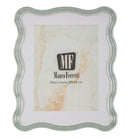 Cornice Elizabeth Celeste 22,7x1,3x27,6 cm in Zinco e Vetro Azzurro e Argento      