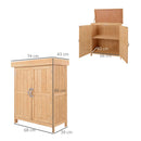 Armadio Porta Attrezzi da Giardino 2 Ripiani in Legno 74x43x88 cm 