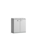 Armadio Pattumiera Differenziata 2 Ante 94x45x87 cm Keter Recyclo Basic Grigio e Bianco  