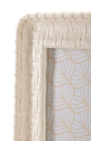 Cornice Bamboo Style 26x2x31 cm in Resina e Vetro Crema      