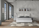 Letto Matrimoniale Struttura Bianco Frassico con Cuscini in Similpelle Egos Appia Bianco Varie Misure