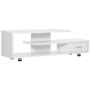 Mobile TV Aperto 135x35x41,7 cm per TV fino a 65" in Truciolato Bianco