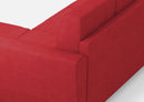 Divano 2 Posti con Pouf 152x155x85 cm Yasel in Tessuto Rosso