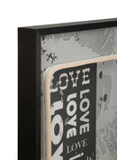 Stampa con LED su Tela Love 60x3,5x90 cm in Tela e Plastica e MDF Multicolor      