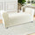 Panca Scendiletto 120x39x55 cm con Brillantini in Tessuto Effetto Velluto Beige