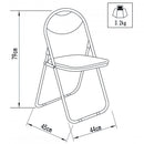 Sedia da Giardino Pieghevole Slim 44x45x79 h cm in Acciaio Round Nera Opaca