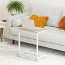 Tavolino da Lavoro Regolabile 55x36x62,5-82,5 cm con Piano Inclinabile in Legno e Metallo Bianco e Rovere  