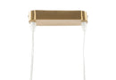 Lampadario Japan 7 Luci 115x36x30 cm in Ferro e Vetro Oro e Bianco      
