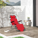 Sedia Sdraio Pieghevole 135x60x89 cm in Tessuto Oxford Rosso