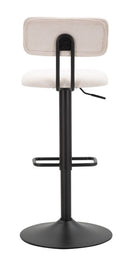 Sgabello Bar Light Bianco 41x47,5x85 cm in Ferro e Compensato e Spugna e Poliestere Nero e Bianco      