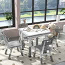 Set Tavolo con 4 Sedie per Bambini Altezza Regolabile Grigio  