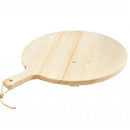 Tagliere Per Pizza Rotondo 49 cm In Legno di Abete Con Manico Affettati Cucina