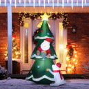 Albero di Natale Gonfiabile 112x80x180 cm con Babbo Natale Cagnolino e Luci LED