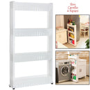 Carrello Carrellino Slim Salvaspazio Cucina Bagno Ripostiglio 4 Ripiani e 4Ruote