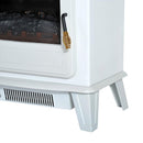 Camino Elettrico da Terra Effetto Fiamma 1800W Bianco 