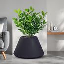 Vaso da Esterno Interno Design Conico Ø60x35 cm Stromboli in Resina Antracite 