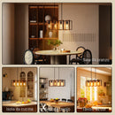 Lampadario a Sospensione Rustico 80x21x90-130 cm con 4 Cornici Girevoli e Catena Regolabile Nero e Marrone      