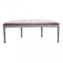 Panca Margi in Velluto Rosa 125x45x48 h cm in Legno Rosa