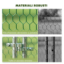 Pollaio per Galline da Esterno 400x300x197 cm con Tetto e Serrature in Acciaio Zincato Argento      