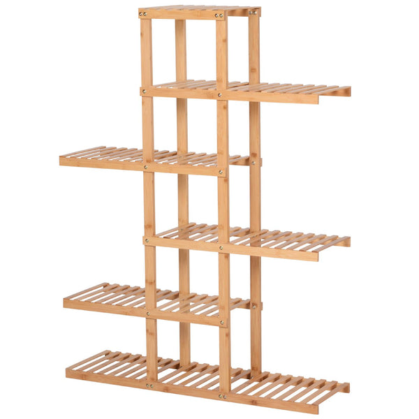 acquista Libreria Scaffale 6 Ripiani 98x28x132 cm in Bambù Naturale