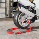 Cavalletto Moto Anteriore e Posteriore Forcelle a U e L Capacità 390 Kg in Acciaio Rosso  