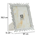 Cornice Leavy Silver 27x2x32,3 cm in Resina e Vetro Argento      