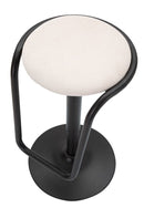 Sgabello Bar Destiny Bianco Ø41x61 cm in Ferro e Compensato e Spugna e Poliestere Nero e Bianco      